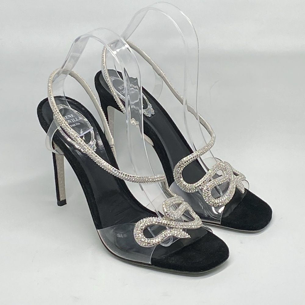 Rene Caovilla 105MM Snake Slingback Sandals size 38.5